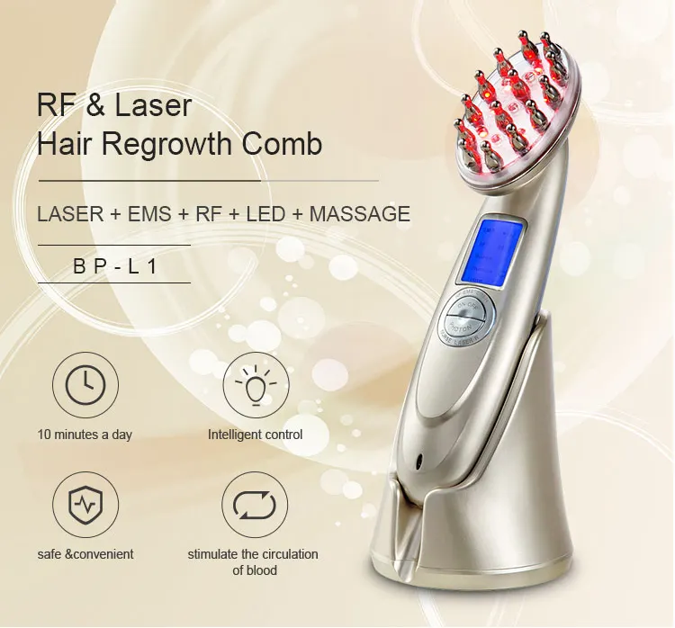 Multi-functional Beauty Equipment Photon Hair Loss Treatment Machine Led Hair Growth Laser Comb Hair Regrowth vibration massage