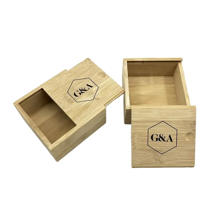 Небольшая Подарочная Деревянная бамбуковая коробка с логотипом на заказ, для упаковки