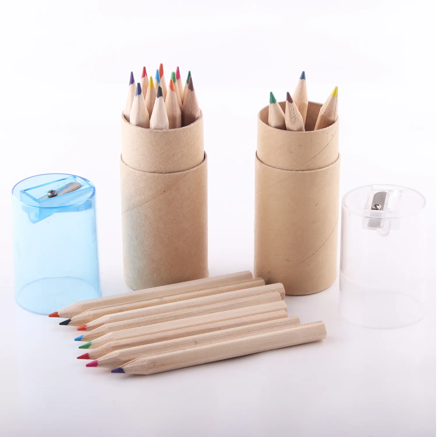 12pcs 3.5 inch Color pencil set with box colored pencils tube sharpener 12 color pencils set
