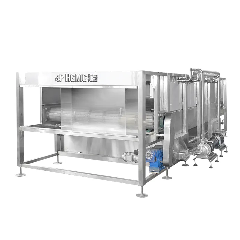 Tunnel Pasteurizer HG-SJ-2000 Small Tunnel Pasteurization Machine Cans Food Ketchup Pasteurizer And Cooler