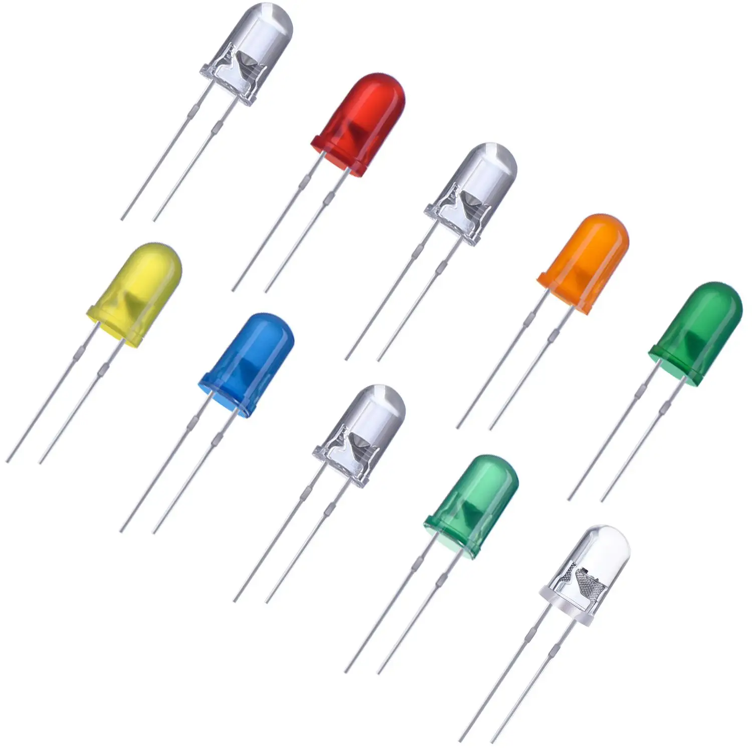 3mm LED Light Diodes LED Circuit Assorted Kit For Science Project Experiment (Multi-Colored - 5 Color)