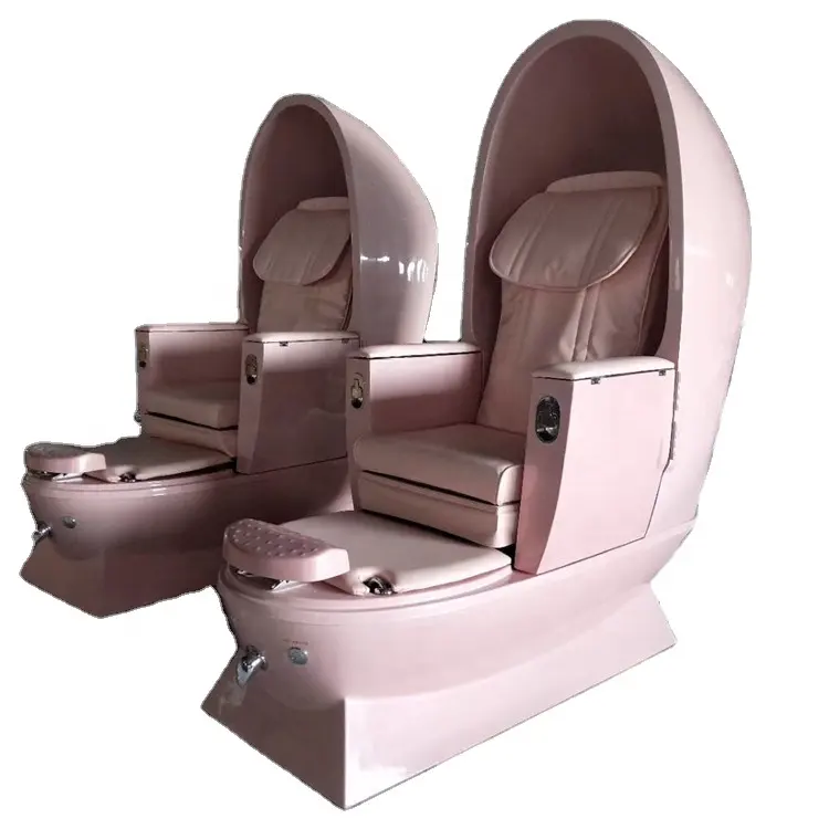 2024 Роскошное кресло для массажа ног в форме яйца с магнитной струей и розовым белым основанием для маникюра и салона красоты