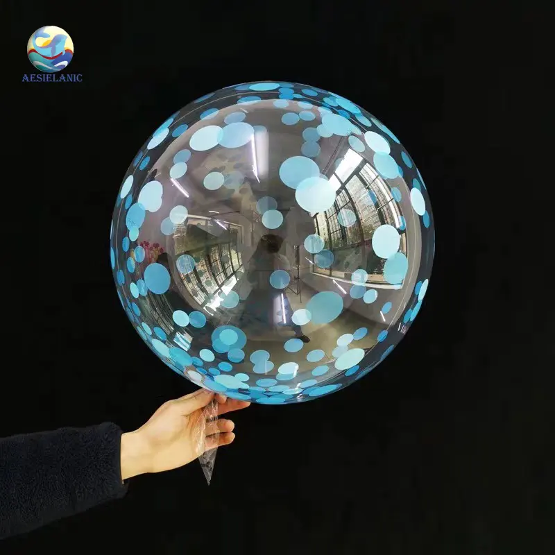 2020 new 18 inch bubble print dot transparent bobo balloon Amazon hot sale decoration factory wholesale price