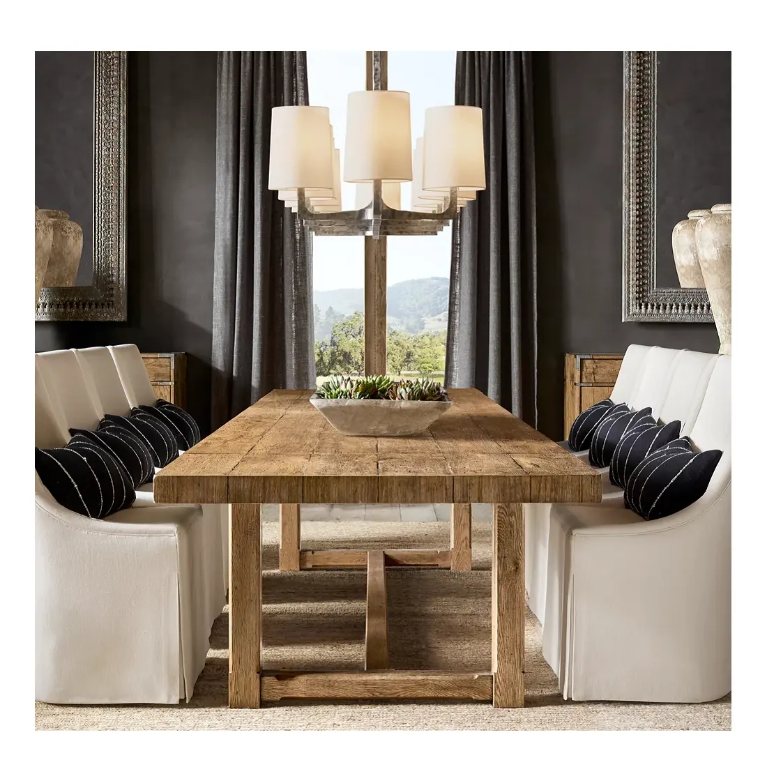 Старинная кампания Cayden деревенская твердая дубовая деревянная прямоугольная Насадка кухонный обеденный стол мебель для столовой