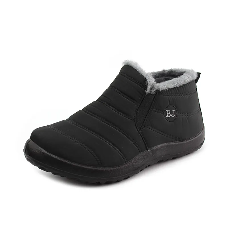 Женские зимние ботинки, водонепроницаемые Зимние Теплые ботильоны без шнуровки, Уличная обувь