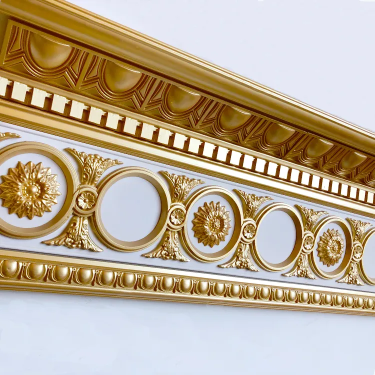 Banruo Artistic Plastic Crown Moulding PS Roof Cornice Material for House Ceiling Decoration