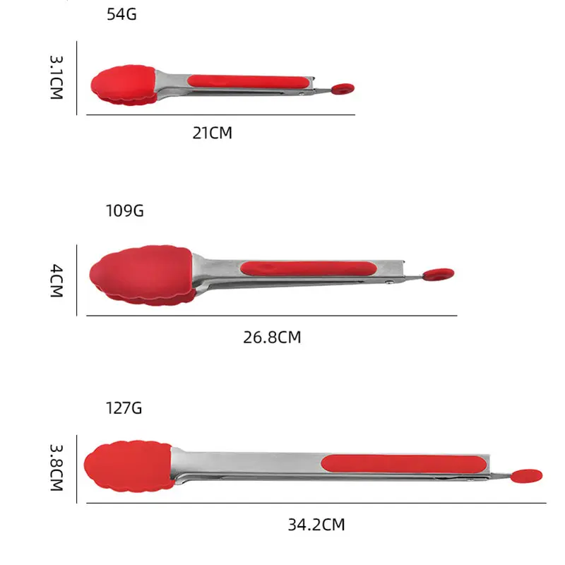 Металлические щипцы из нержавеющей стали для приготовления барбекю, гриля, жарки, щипцы для торта, жареная рыба, лопата, зажим, Щипцы 7 дюймов 9 дюймов и 2 дюйма