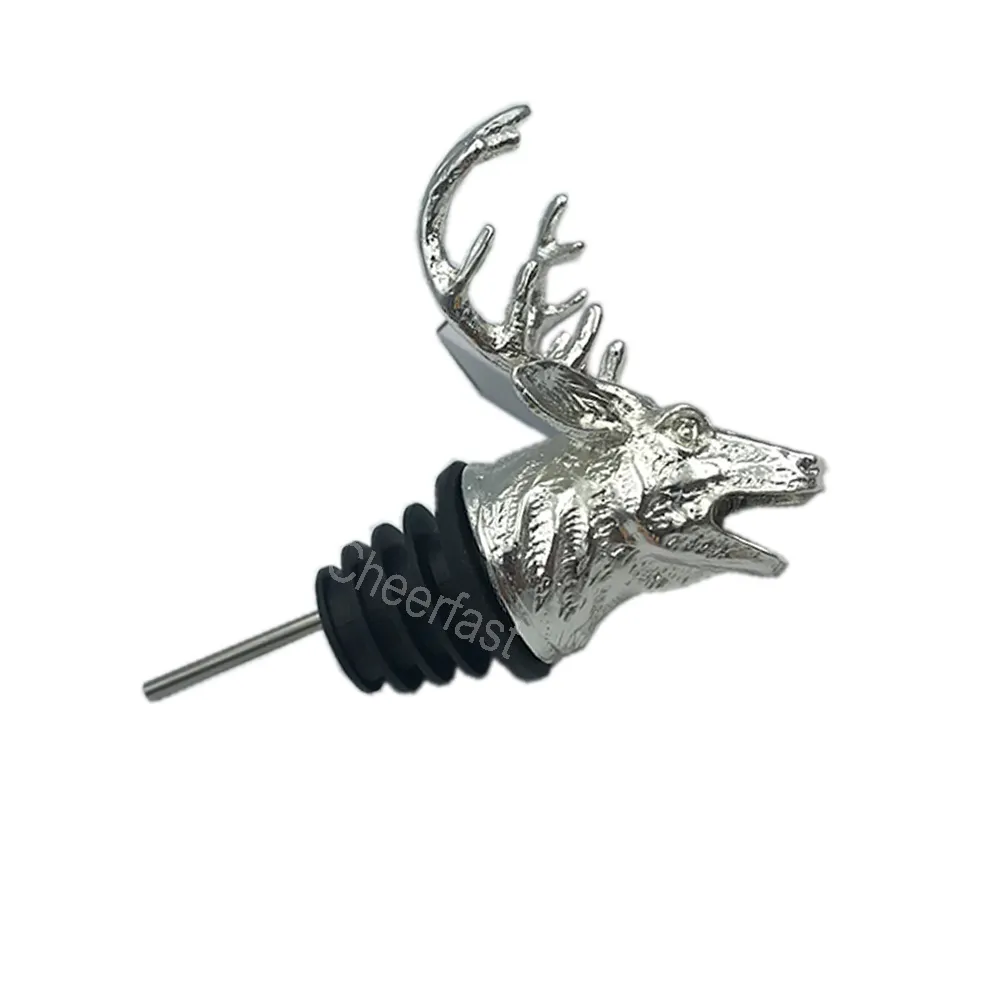 Factory Saling Stag Head Pourer And  Deer Head Oil Pourer And Wine Pourer Animal And Animal Wine Pourer And Animal Wine Stopper