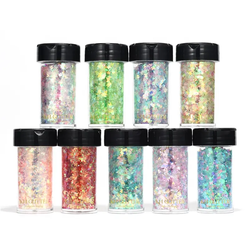 KM GLITTER Butterfly 2 Series Factory Bulk Supply Wholesale Color Customized Iridescent Shape Glitter for Nail Decoration