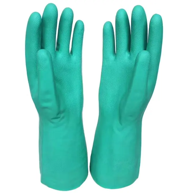 OEM ODM Индивидуальные Без подкладки с длинным рукавом водонепроницаемые промышленные алмазные Palm Ntrile резиновые химически стойкие перчатки