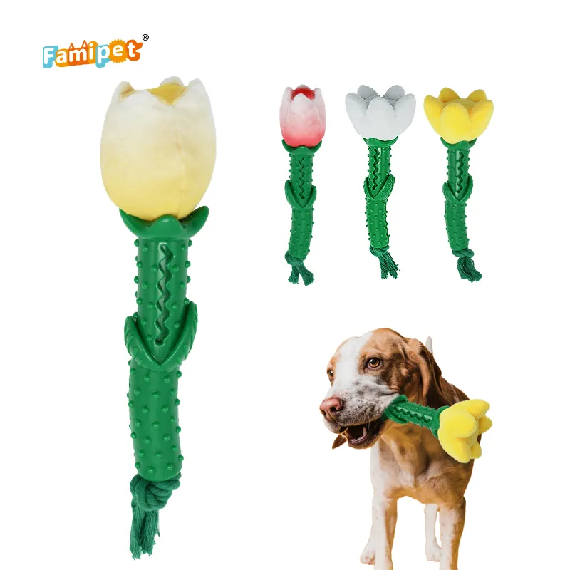 Производитель Famipet, оптовая продажа, новый дизайн, прочные цветы из ТПЭ, игрушка для щенков, игрушка для собак, жевательная игрушка для домашних животных
