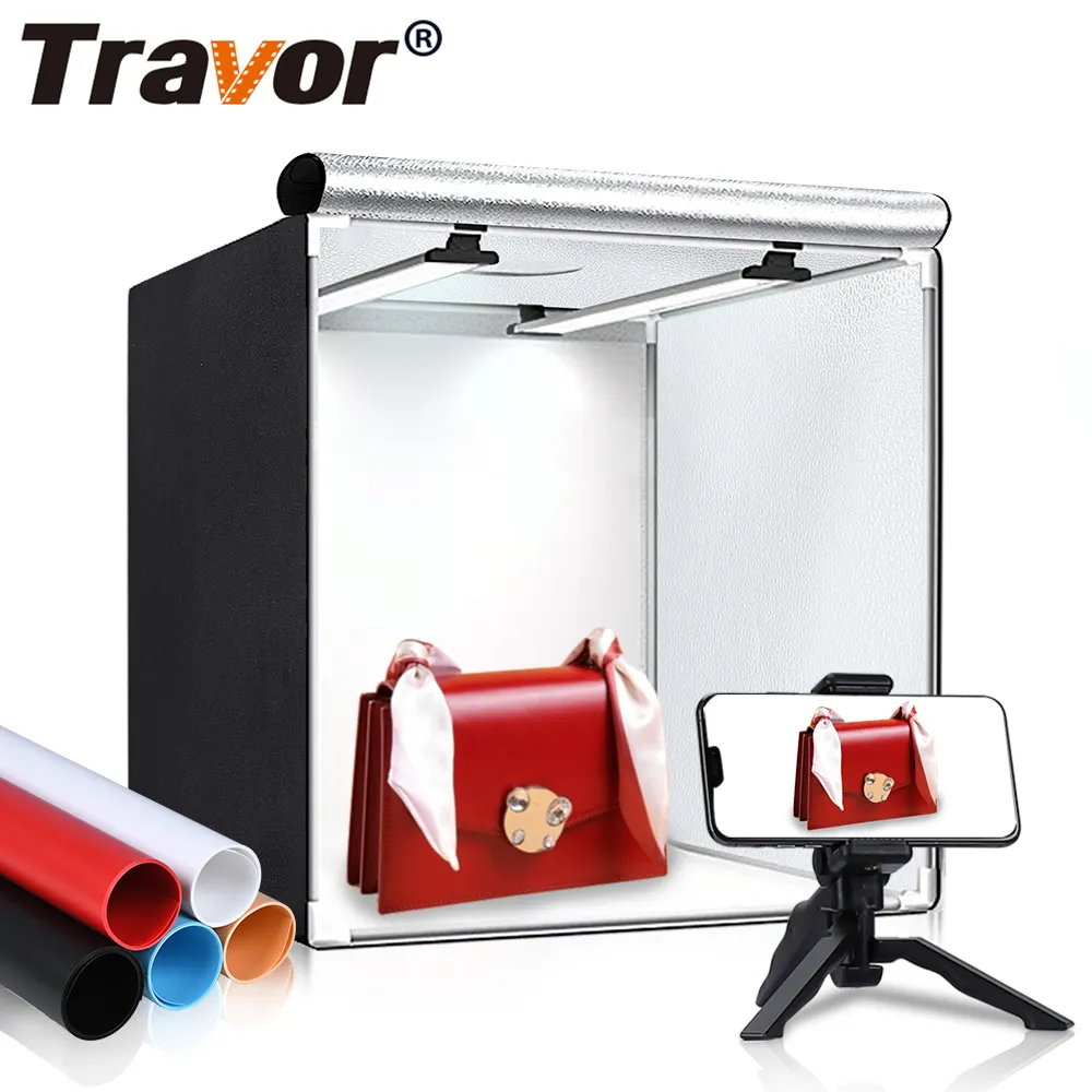 Travor M40 аксессуары для фотосъемки 40 см световая софтбокс продукт фотостудия светлая Мягкая коробка комплект с 5-цветным фоном