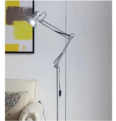 Wholesale Long Swing Arm Office Foldable American Metal Shade Vintage Tall Standing Floor Lamps LED for Living Room