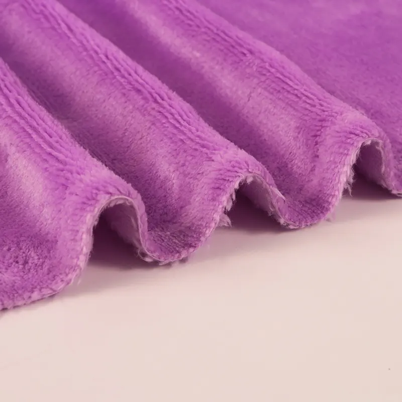 plain dyed pajamas blanket flannel soft 200gsm 100% polyester knitted single side flannel fleece fabric