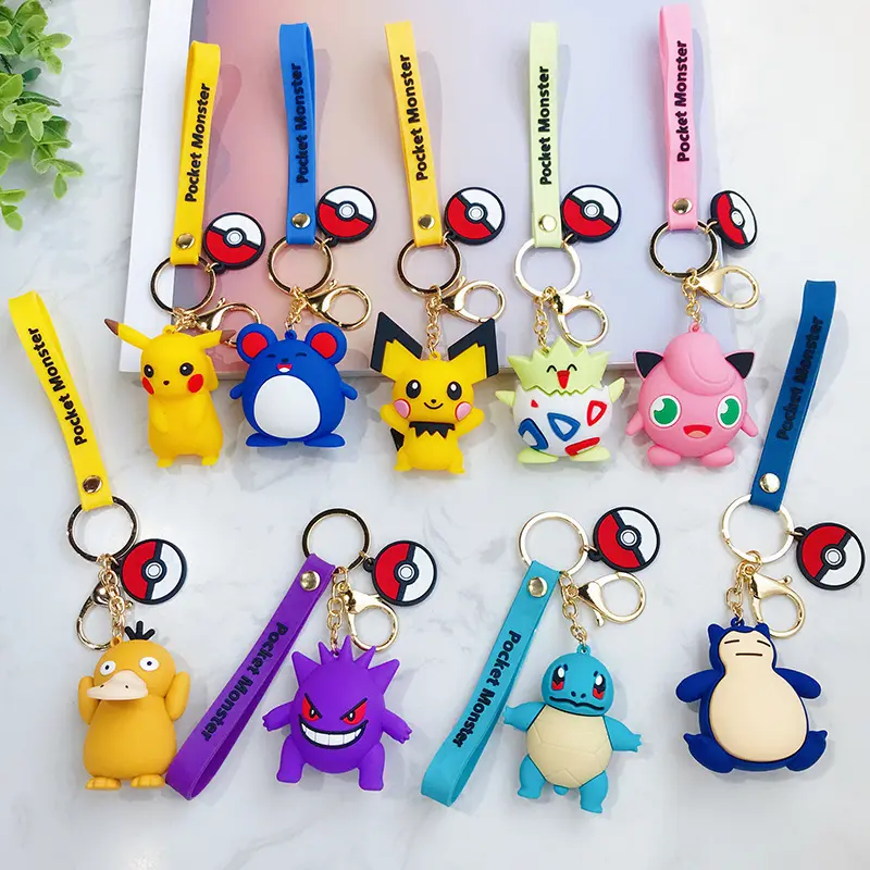 2022 Amazon Hot Sale Custom Logo Low MOQ Promotional 3D PVC Cartoon Pocket Designer Stock Keychain Llaveros Custom Logo