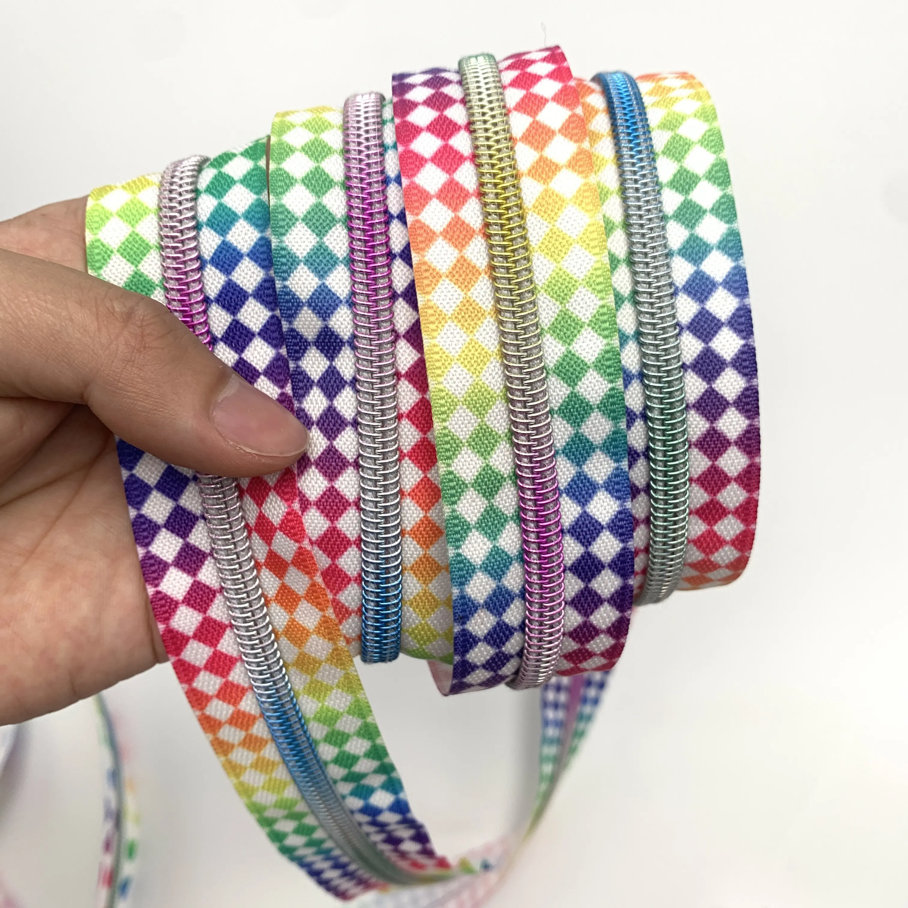 Colorful Zipper Tape #5 And #3 Long Chain Nylon Zippers In Bulk For Handmade Bag