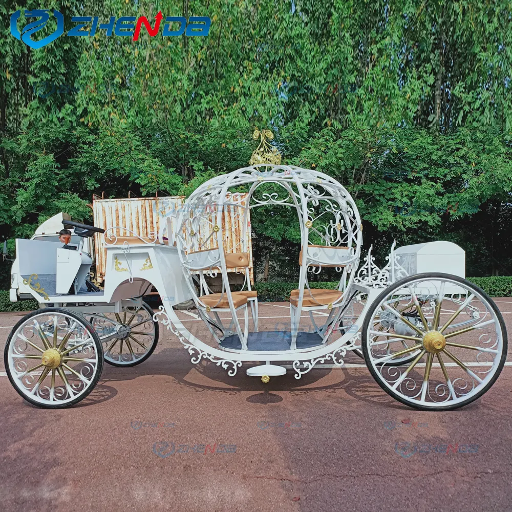 Luxury Cinderella Carriage Princess Carriage /Fashion Electric Horse Carriage For Sale/Romantic Pumpkin Horse Wagon