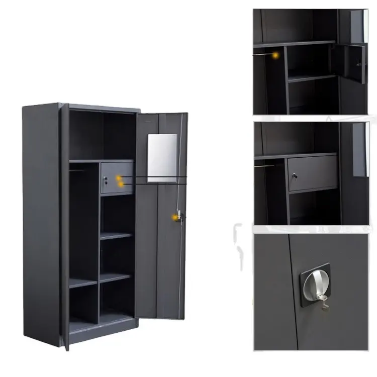 Hot Sales Steel Clothes Storage Cabinet Metal Wardrobe Designs for Bedroom