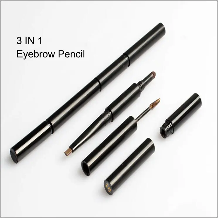 Частная этикетка мульти-функциональный водонепроницаемый карандаш для бровей уникальный 4 вида цветов Профессиональные услуги по заказу макияж карандаш для бровей