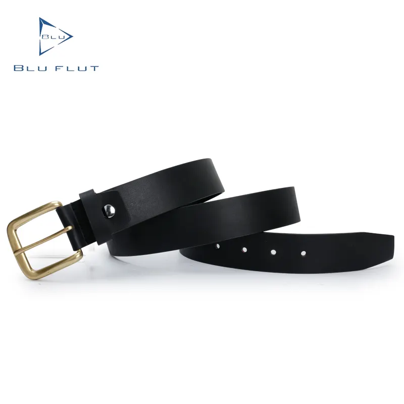 Belt Men 2022 Custom Vintage Leather Brass Pin Buckle Belt Mens Vintage Black Leather Belt Waist Cow Hide Genuine Leather Belts For Men