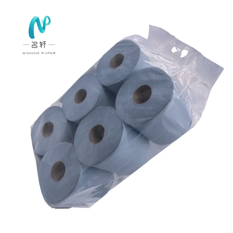 Mingxuan, лидер продаж, переработанная древесная масса, Одноразовые Синие рулоны бумажных полотенец для рук, оптом, рулон туалетной бумаги