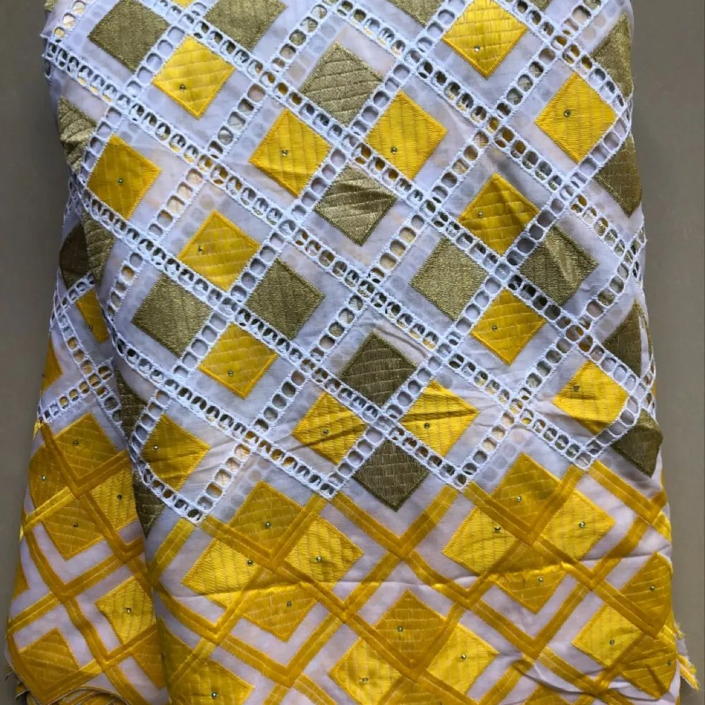 Оптовая продажа хлопчатобумажной ткани с сухим кружевом, африканская вышивка, швейцарская вуаль, кружева