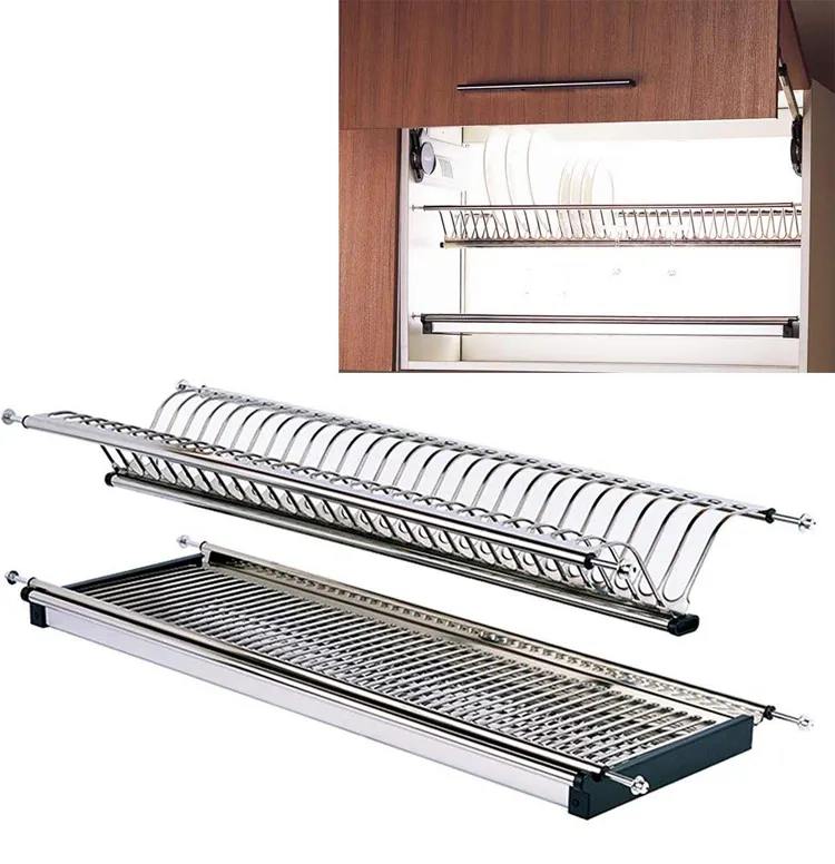 Kitchen Cabinet Storage Rack 2020 China Factory Modern Kitchen Furniture Dish Storage Rack In The Cabinet VT-09.002