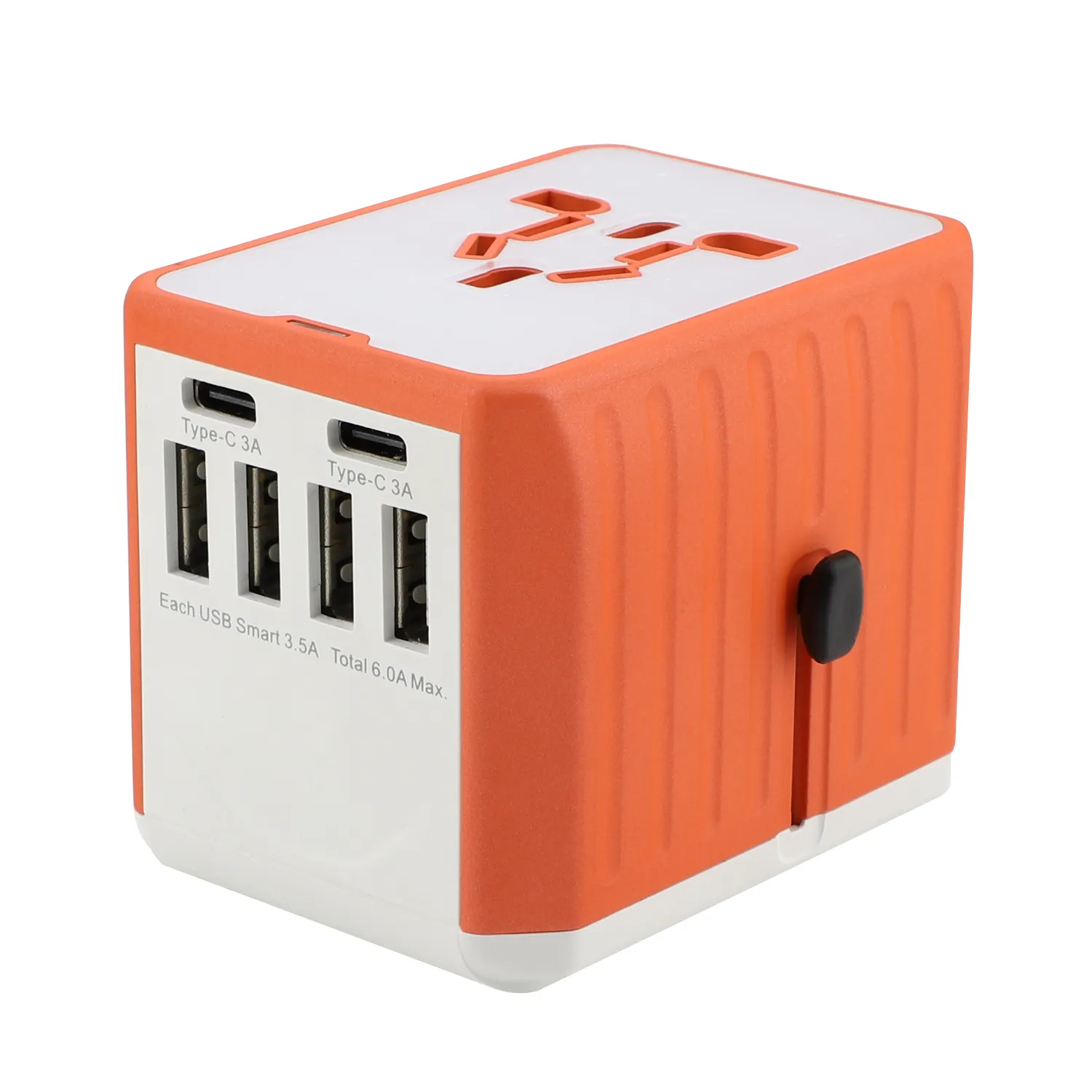 2020 new 110-250V US AUS UK EU plug mobile phone accessories 6USB charger 6A output universal travel adapter with 4USB 2Type-C