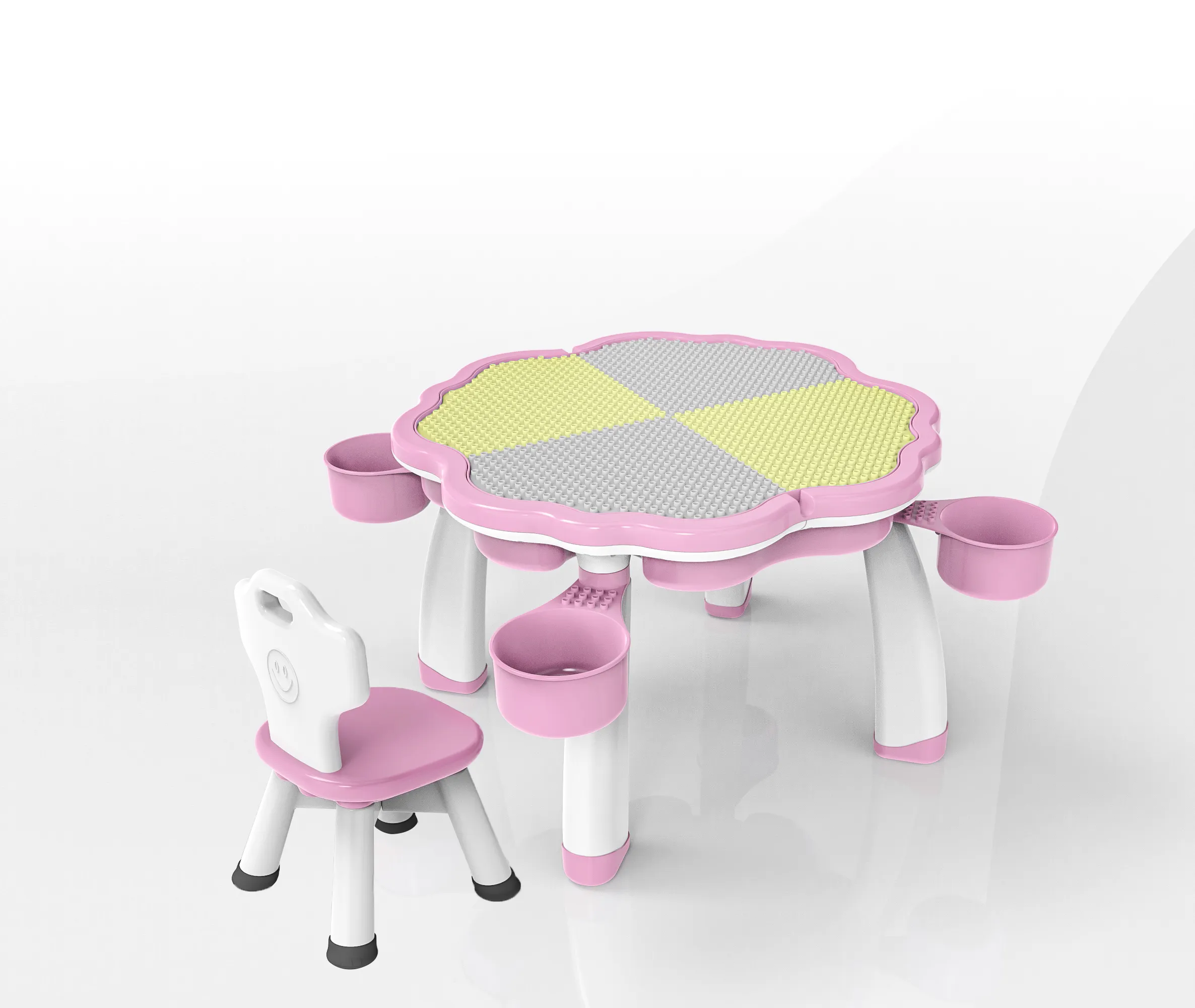 Новые наборы пластиковых столов и стульев для детского сада, красивые красочные наборы детской мебели для детей