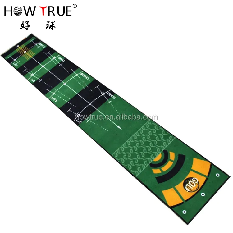 Wholesales golf training putting mat with lines ,HIgh quality custom printing carpet golf putter mat