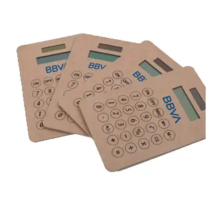 BolerGifts Brand BSCI Audited Factory 8 Digit ECO Solar Calculator With Kraft Paper Background For Advertising Gifts