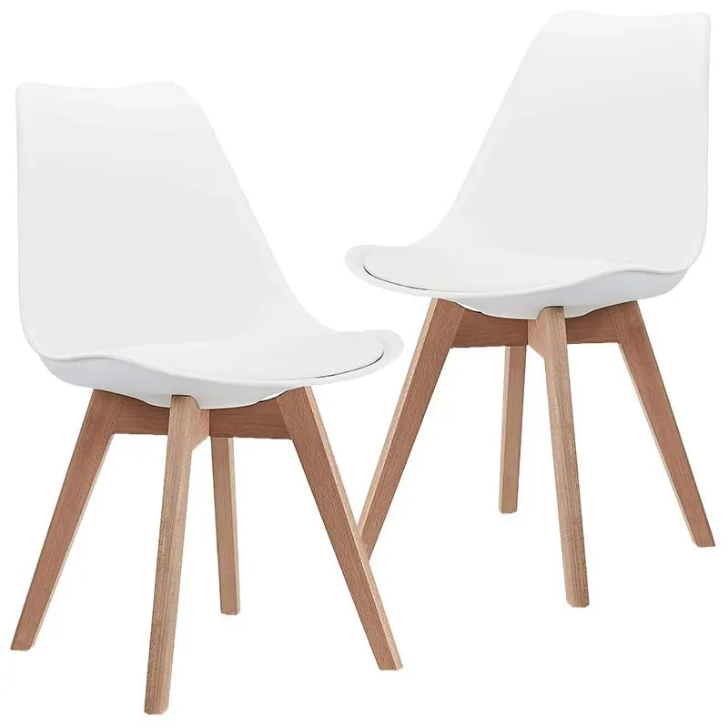 Free Sample Modern Beech Mid Century Design Living Room Kitchen Wood Leg Soft Plastic Tulip Shell Dining Chairs For Sale
