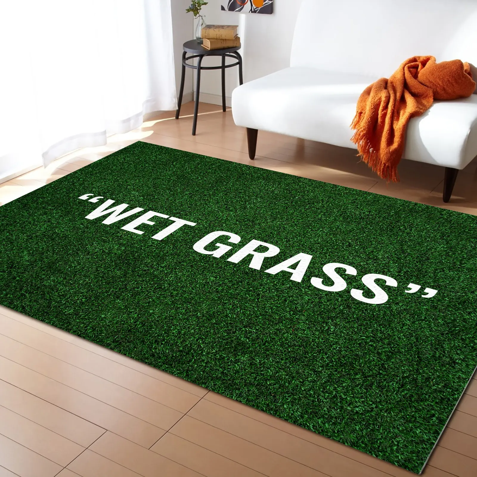 Модный домашний декор, супер мягкий плюшевый коврик для кроссовок с зеленой травой