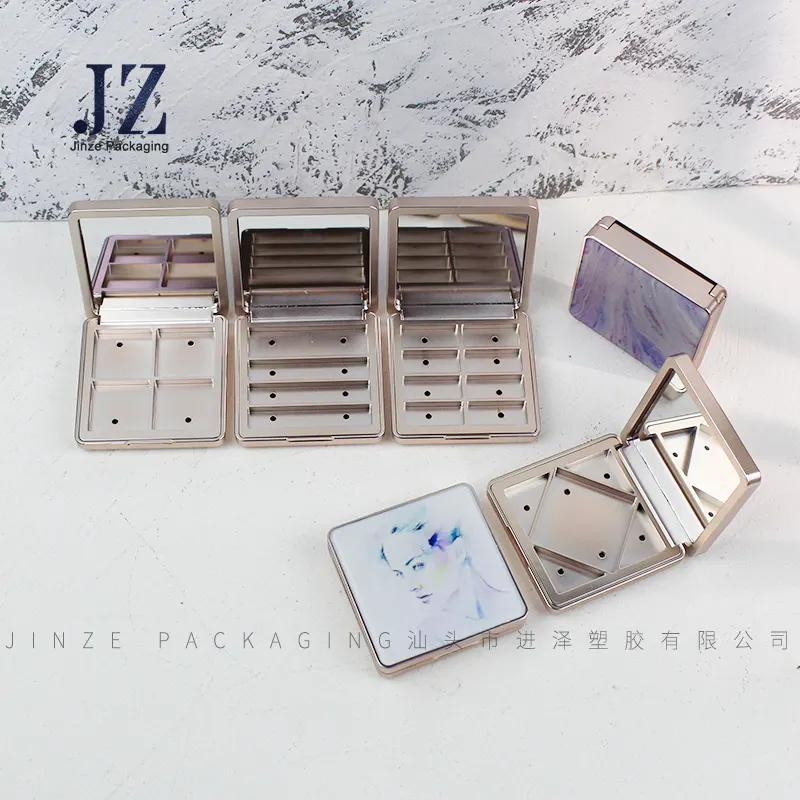 Jinze Магнитный квадратный индивидуальный дизайн 3D печать срезы Топ 5 видов Внутренний чехол для теней пустой Компактный мощный контейнер для теней
