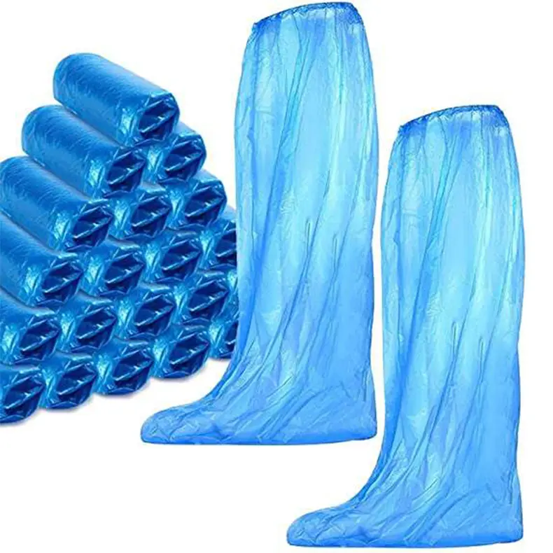 Мужские и женские одноразовые пластиковые длинные Водонепроницаемые Сапоги выше колена для дождливого снежного дня оптом