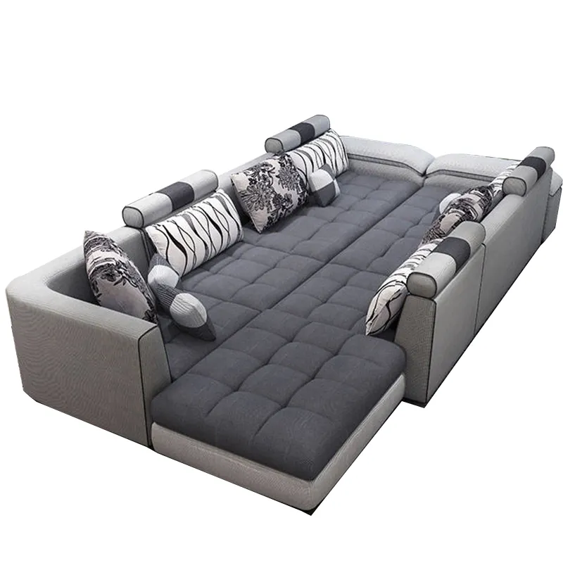 Popular design set furniture luxury living room leather for living designs modern reclinable sofa cum bed