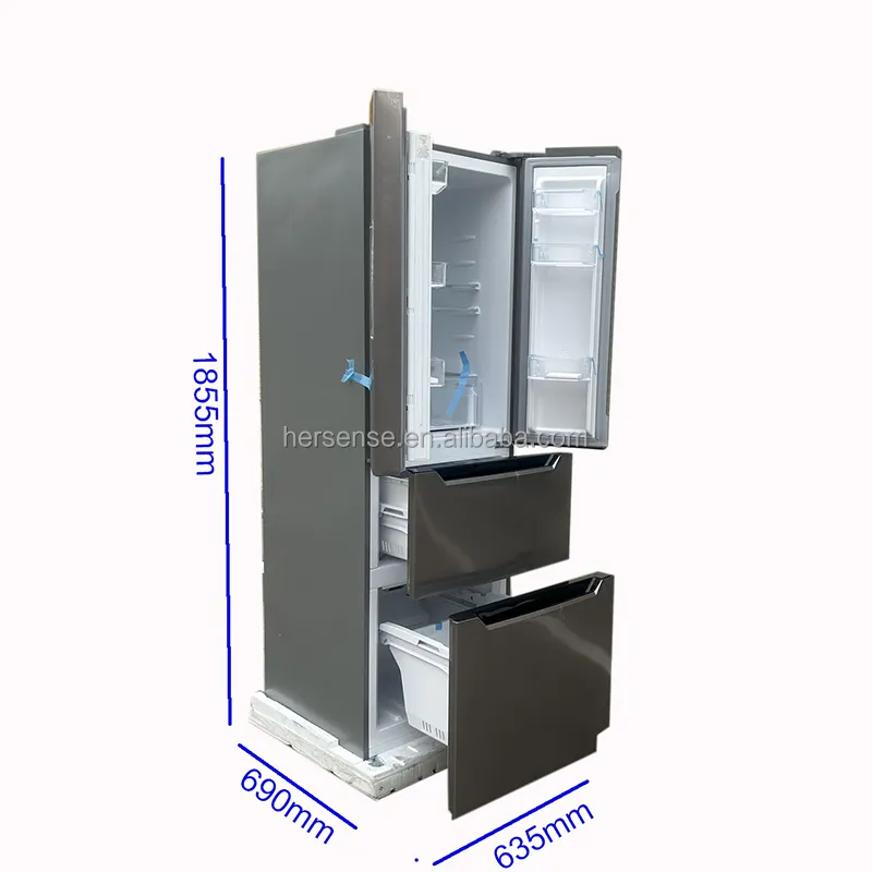 Двойной инвертор 325L, французский холодильник с 4 дверями