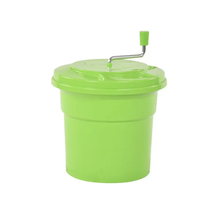 Plastic Commercial High Quality 12L Large Capacity Green Salad Dryer Spinner With Lid