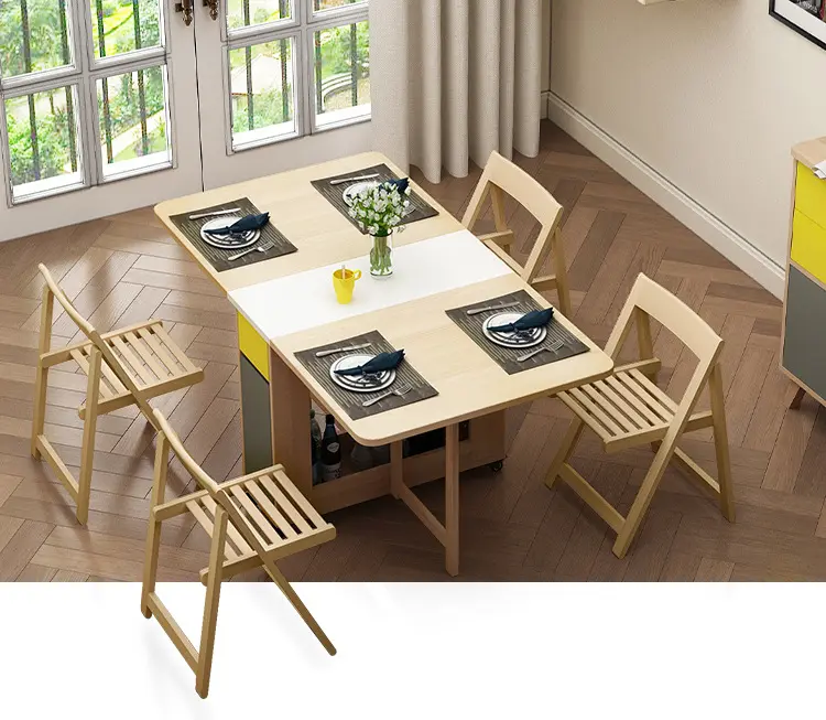 Лидер продаж, мебель для столовой, складной деревянный обеденный стол 1,4 м, Многофункциональный складной Интеллектуальный обеденный стол со скрытыми складными сидениями