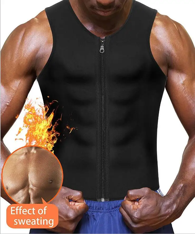 Workout Tank Top Men Slimming Body Shaper Neoprene Sweat Vest