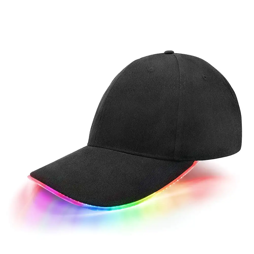 QJC36, светящаяся шапка для клубной вечеринки, Регулируемый козырек, спортивные кепки, светящаяся бейсболка со светодиодной подсветкой