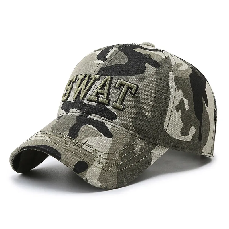 wholesale outdoor camouflage visor hat fishing hunting casquette vintage embroidery SWAT camouflage caps