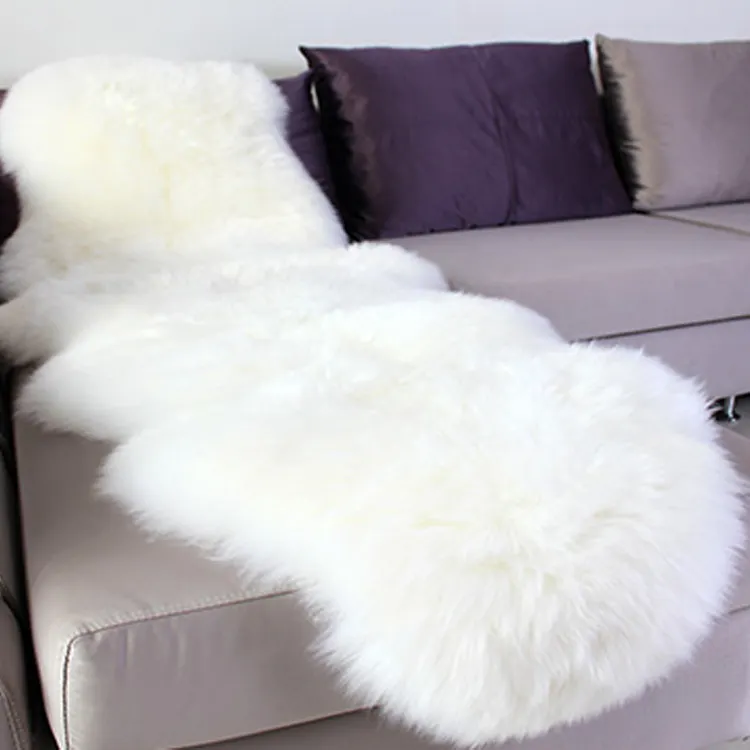 Modern dyed color plush animal shape faux shaggy fur rug