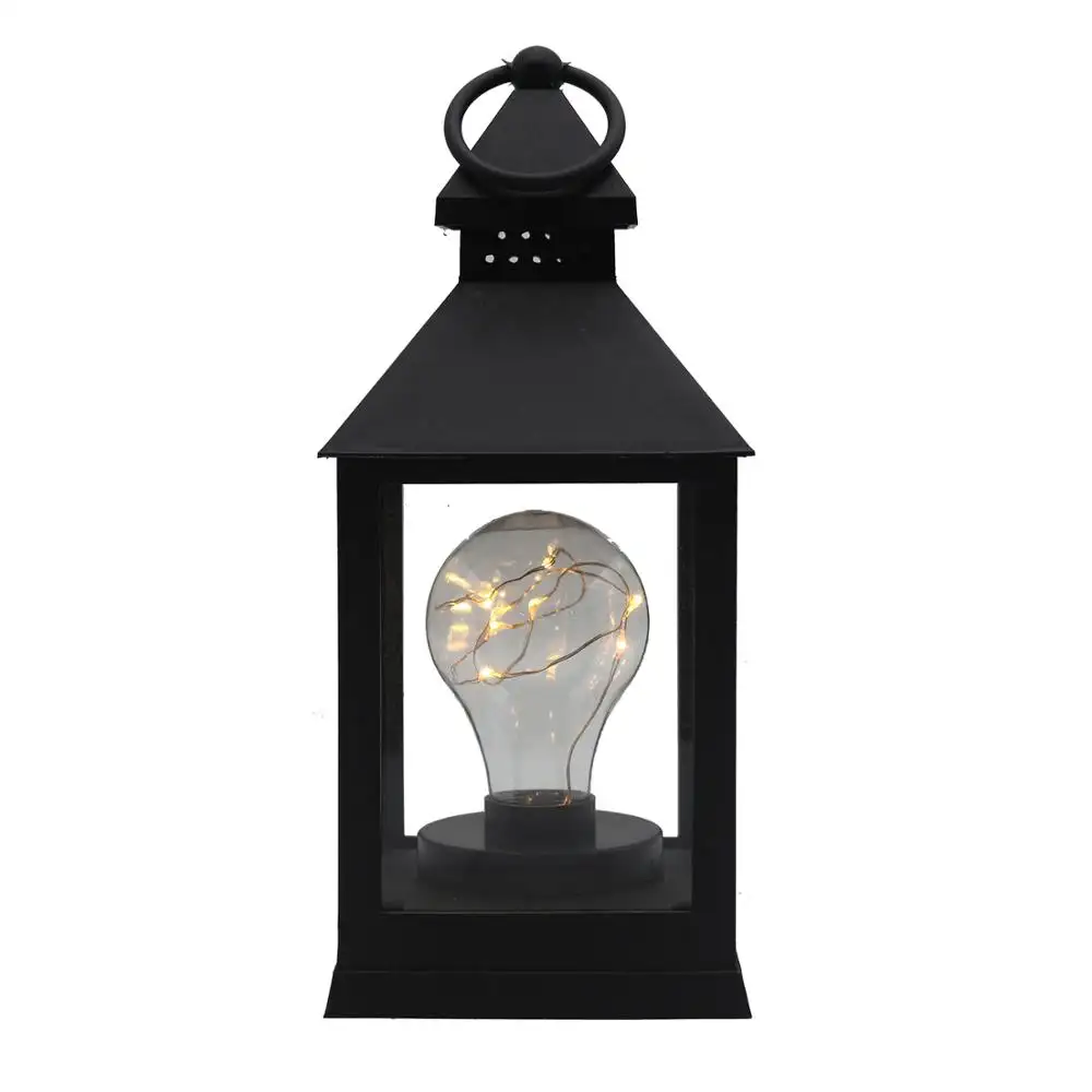 Custom sizes black decorative PP lantern mini led candle lanterns for home decor in stock