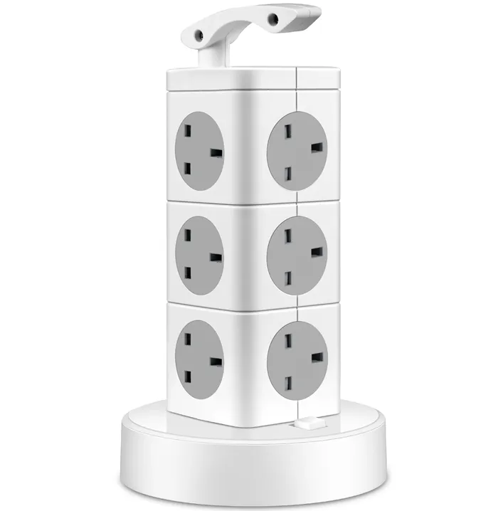 Surge Protector Power Strip Tower Tower Extension Lead Portable Power Strip 12-Socket Outlet Plugs With 3 USB Port