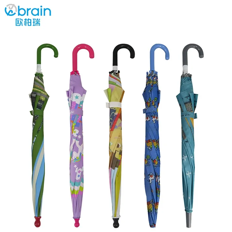 Straight Umbrella Wholesale Cheap Cartoon Unicorn Animal Print Kid Straight Umbrella Color Change