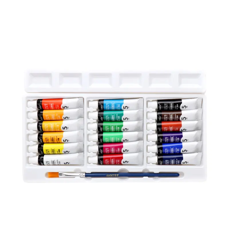 Baoke 18 colors gouache paint set wholesale gouache paint painting pen tube 5ml gouache paint artist bulk cheap WP804-18