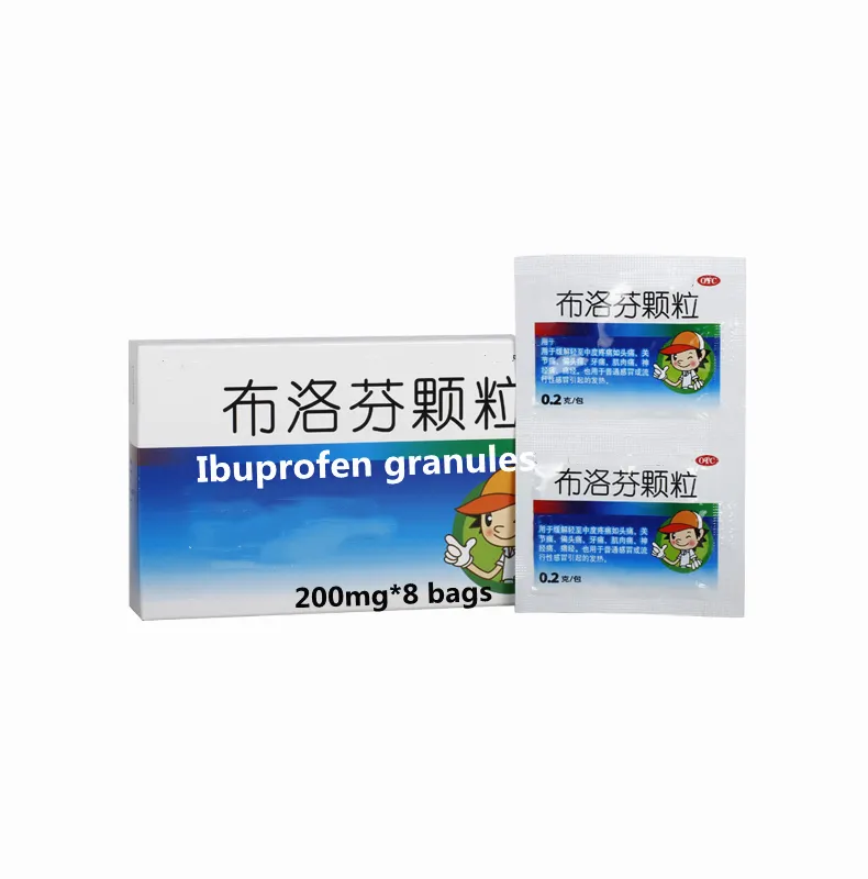 200 мг * 8 пакетов/коробка для спортивных травм и мигрени, пожалуйста, используйте гранулы ибупрофена