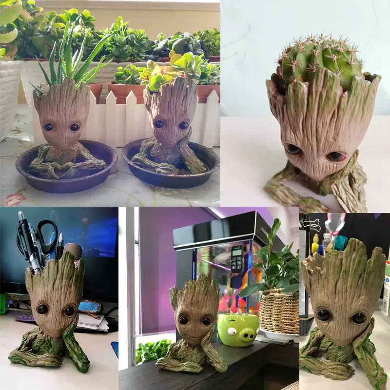 Дерево человек ручка цветочный горшок галактика Горшок детский Groot