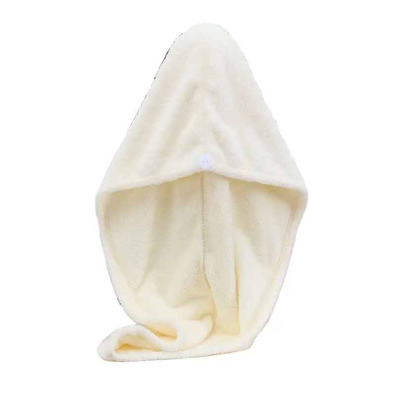 Быстросохнущее мягкое полотенце-тюрбан из кораллового флиса на заказ с пуговицами, полотенце для волос
